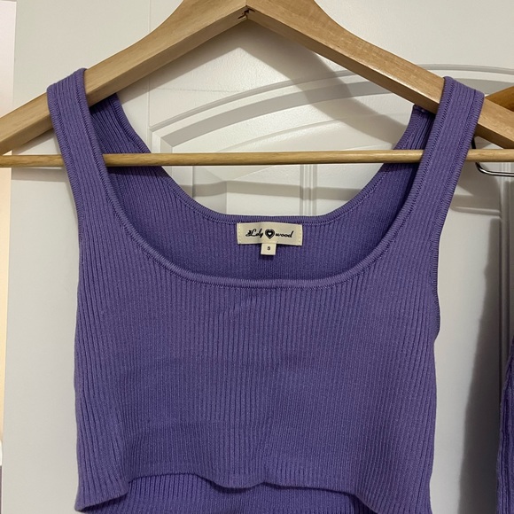 Pretty Little Thing lilac two piece set - Picture 3 of 3